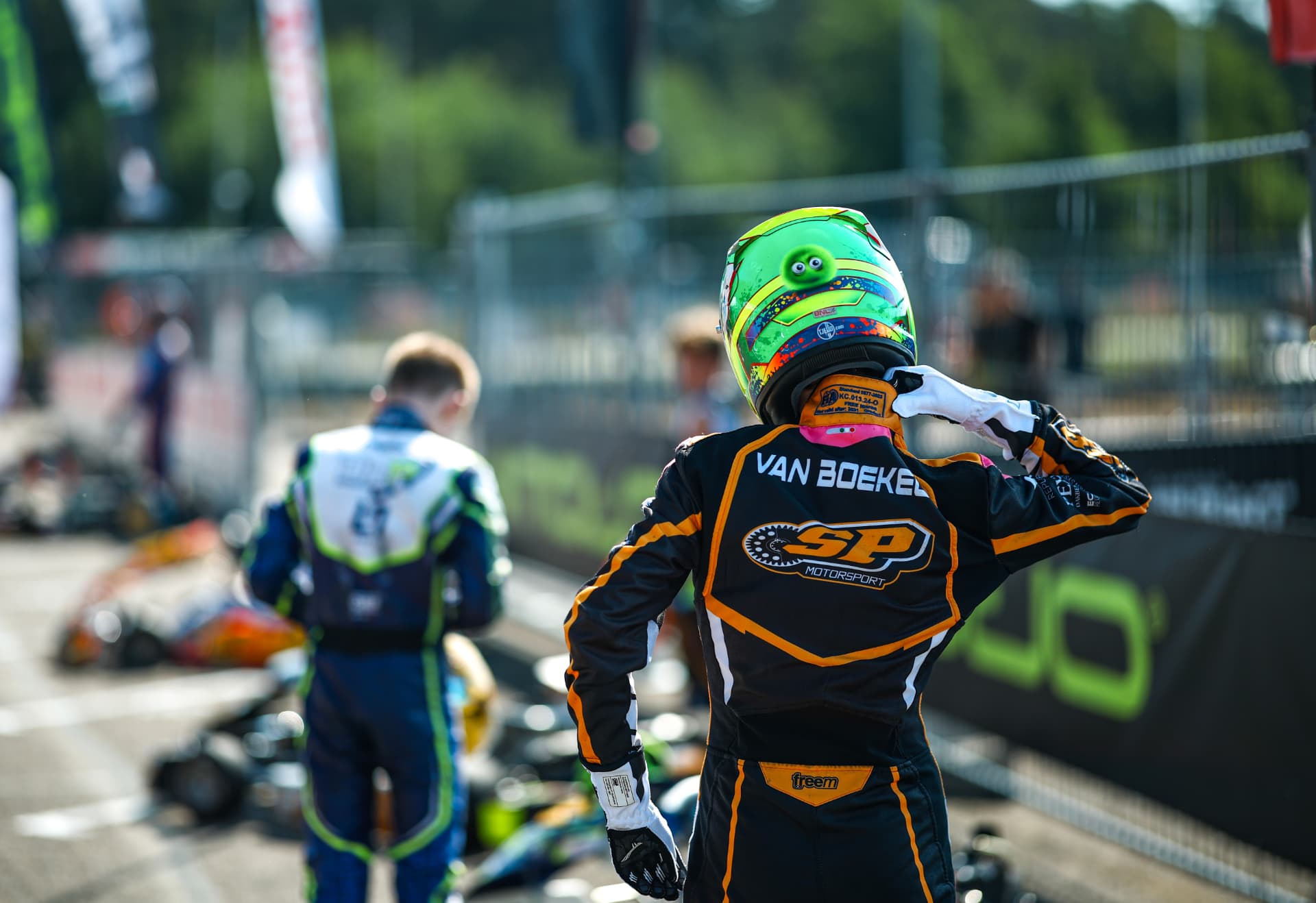 Lieke van Boekel from behind in the paddock at Genk